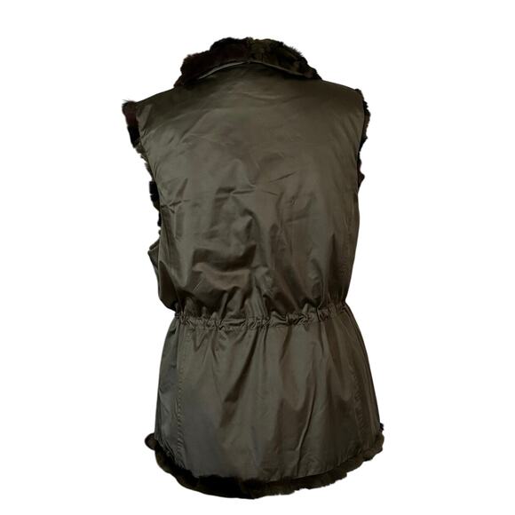 NEW Metric Knits Fur Collection Reversible Rabbit Fur Vest Loden Camo 11951RFV - Picture 4 of 10